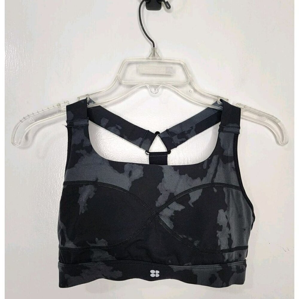 Sweaty Betty Power Medium Impact Women’s Black Fade Print Sports Bra Size XS